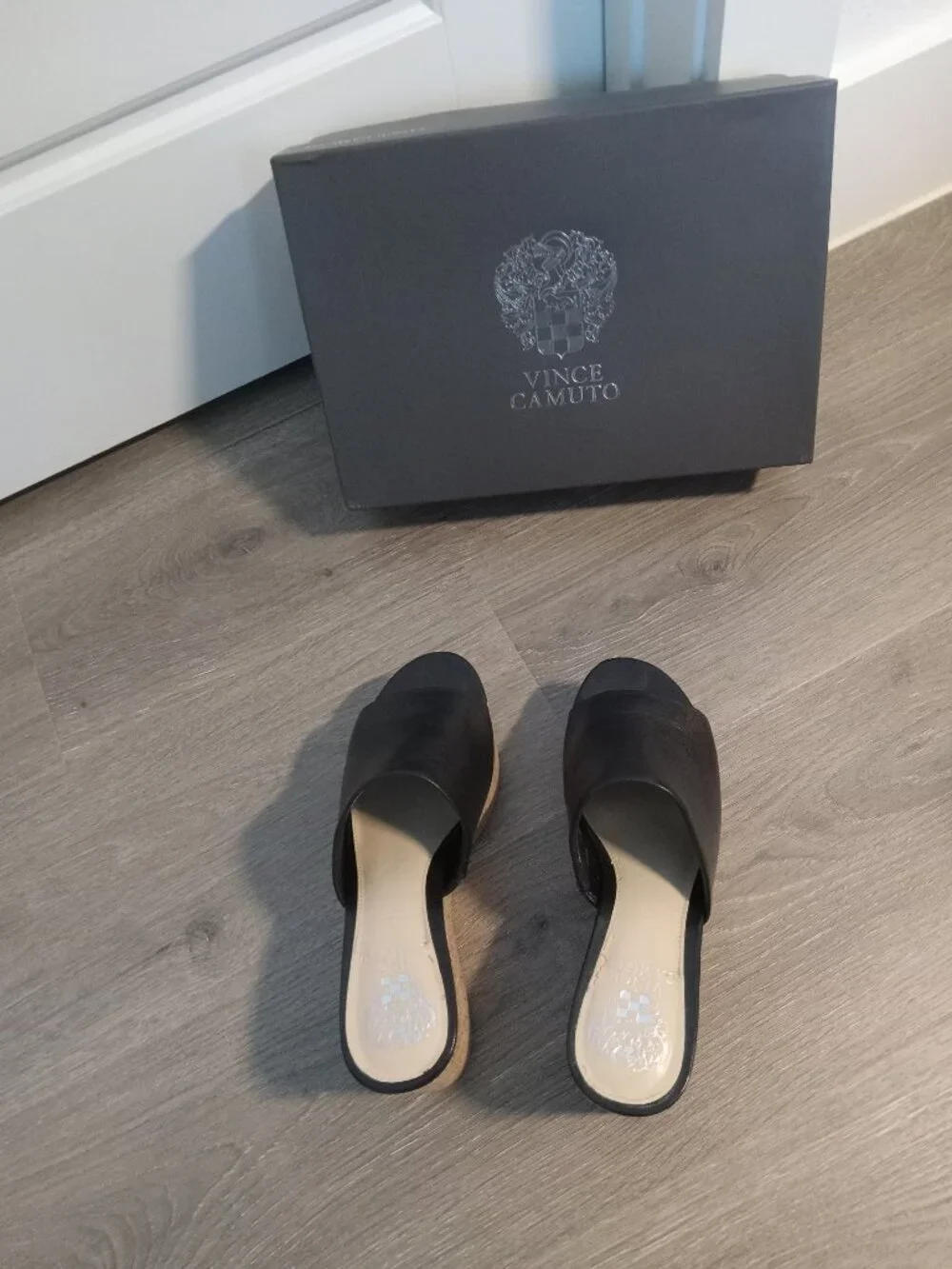 Vince Camuto Gadgen Platform Wedge Sandal, Black, Size 7½ M, Worn Once, Like New